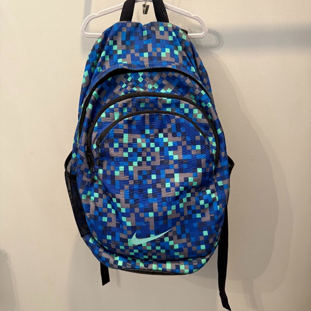 Nike Pixel Pattern Backpack - Blue/Teal - Cooler Pocket + Laptop Sleeve